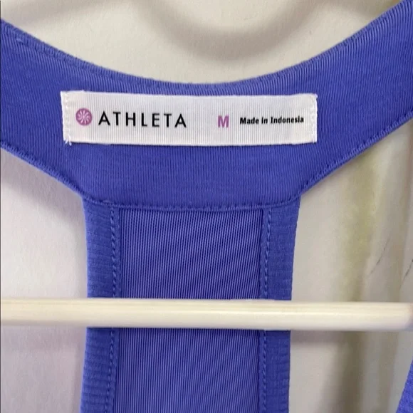 Athleta Baja Blue Racerback Ruched Sides Halter Dress - Picture 7 of 11